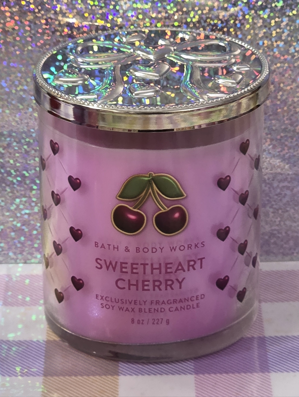 Bath & Body Works Sweetheart Cherry Soy Wax Candle 8oz NEW RARE - Picture 1 of 6